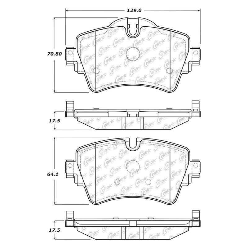Centric Posi-Quiet Ceramic Brake Pads with Shims