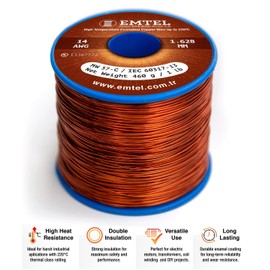 Emtel 19 AWG - 1 lb (255 feet) 99.9% Pure Copper Wire, Enameled Magnetic Wire for Motor, Transformer, Magnetic Coil, & Electroculture Gardening, Winding Magnet Wire - 220°C (428°F) Thermal Class