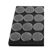 GENERIC 12Pc Round Gem Holders W/Snap Lids in Black Foam,