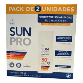 Duo Pack Protector Solar Facial Crema 50fps Sun Pro 50ml