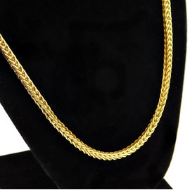 Bling Cartel 18k Gold Plated Franco Chain 36" Inch Long x 4MM Hip Hop Snake Necklace