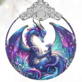 Christmas 2024 Ornament, Stained Glass Ornament, Christmas Ornament, Christmas Tree Ornament, Holiday Ornament Gift, Heirloom Keepsake, Christmas Tree Decoration, Gift Exchange, Gift Idea - Dragon