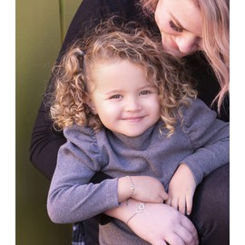 Cherished Moments Dainty Sterling Silver and 14K Gold-Plated Double Heart Bracelet for Teens or Women (Adult Only 7-8" adjustable)