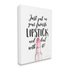 Stupell Industries Favorite Lipstick Deal with It Phrase Cosmetic Fashion,