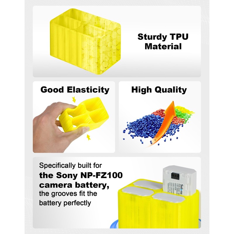 Selens TPU Air Bladder NP-FZ100 Camera Battery Case Bag Box