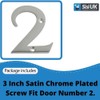 SISI UK® Satin Chrome Front House Door Numbers & Letters