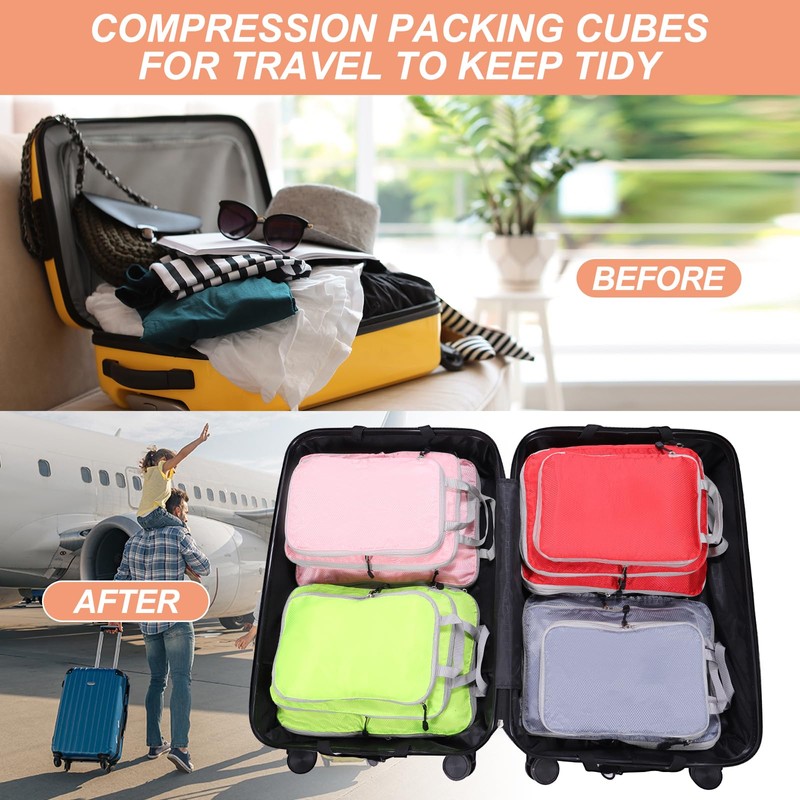 PATIKIL Compression Packing Cube for Travel, 3 Set Waterproof Nylon