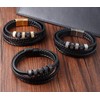 JSNOM Men's Leather Bracelet Gifts: Braided Leather Christmas Father's Day