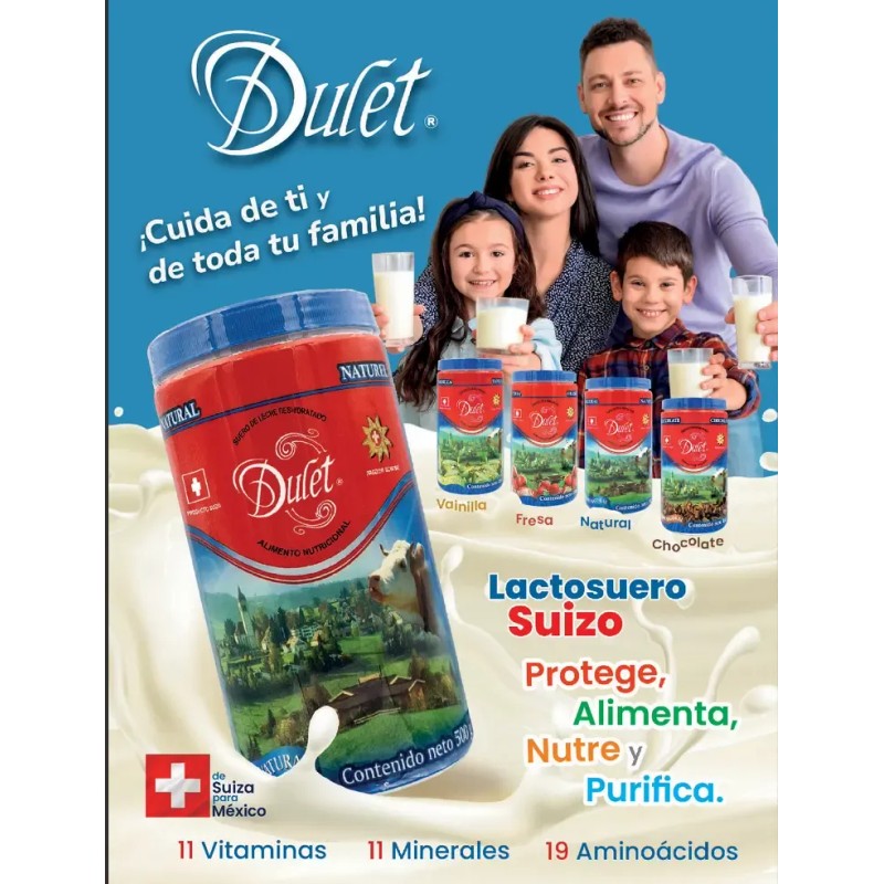 Dulet - 3 Pack Lactosuero Suizo Natural 500gr, 100% Original