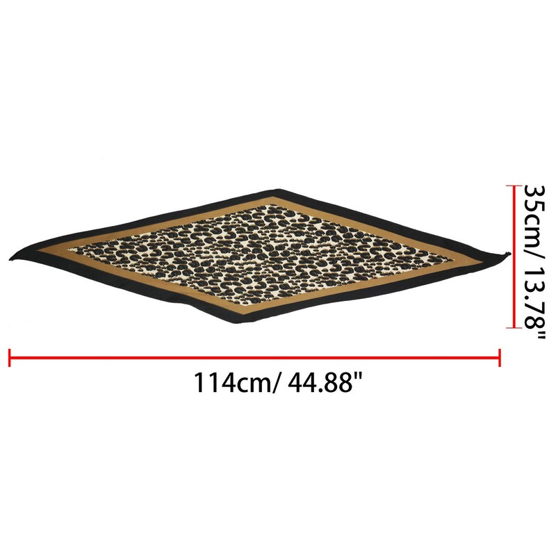 sourcing map Women's Animal Print Leopard Rhombus Scarf Neckerchief, Earthy