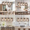 35.4" Kitchen Island Lighting,4 - Light Dining Room Farmhouse Chandelier,Black
