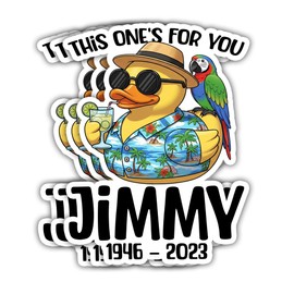 VOTANTA (3 Pcs, 3 inch) - This One's for You Jimmy Sticker, Funny Duck Jimmy Buffet Memorial Stickers, Margarita Parrot Tropical Decal, Music Lovers Gifts Decoration for Laptops, Phones, Water Bottles
