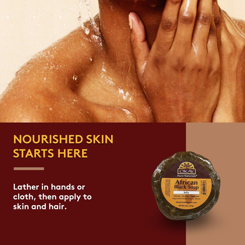 Okay African Black Soap from Ghana with Shea Butter, 6