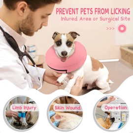 Supet Inflatable Dog Cone Collar Alternative After Surgery, Dog Neck Donut Collar Recovery E Collar to Stop Licking, Soft Pet Cone for Small Medium Large Dogs