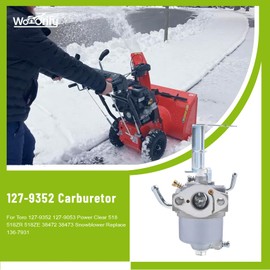 SYSKANT 127-9352 Carburetor for Toro 127-9352 127-9053 Power Clear 518 518ZR 518ZE 38472 38473 Snowblower Replace 136-7931