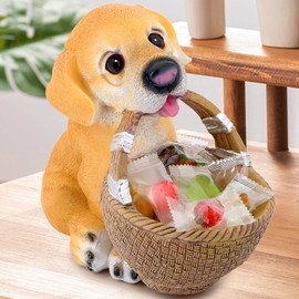 VelluraCove Dog Candy dish Candy bowl, key bowl for entryway table,Funny Dog Dish Key Holder Bowl,Statues for Office Desk Home Decor Entryway Table Decor Storage Basket (Labrador)