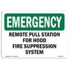 OSHA Emergency Sign - Remote Pull Station for Hood Fire