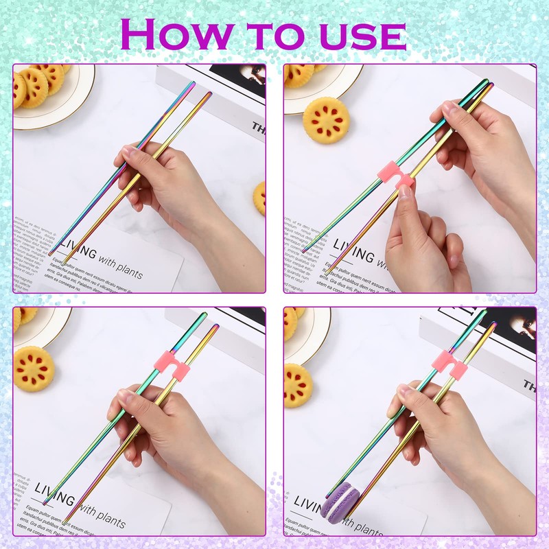 Tessco for you 5 Pairs Training Chopstick Helpers Reusable Chopsticks