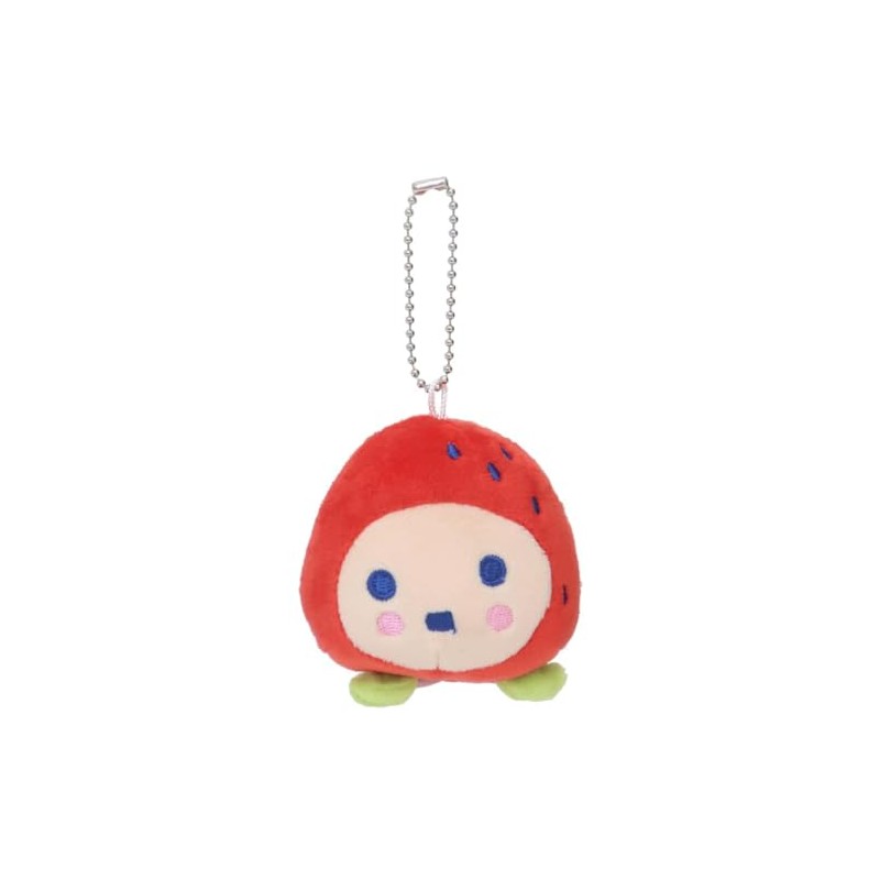Kamio Japan 222989 Tamagotchi Strawberry Mascot Key Chain, red