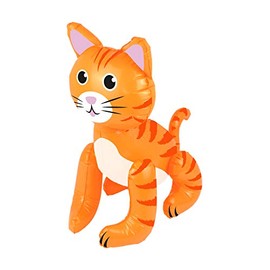 Henbrandt Inflatable Ginger Cat Blow Up Animal Inflatable Toy Cat Party Decorations Fancy Dress Accessory Pool Party Photo Booth Props
