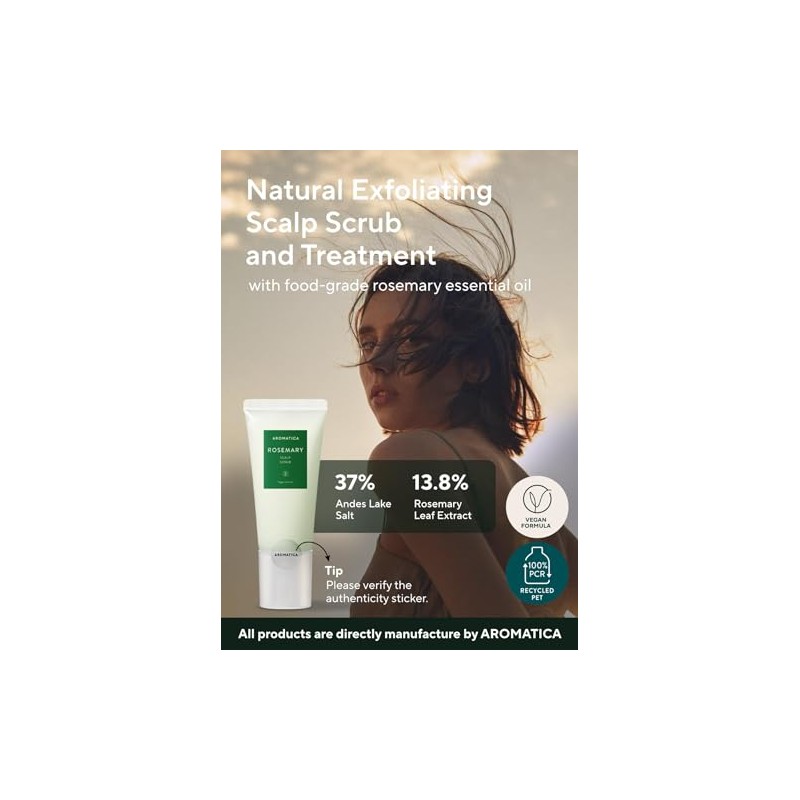 AROMATICA Exfoliante Capilar con Romero y Sal del Lago de