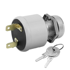 EATAKWARD 17421G1 Ignition Switch with Key, Golf Cart Starter Ignition Key Switch Replacement for EZGO Golf Cart 1981-Up 2 Terminal 4 Key Free Terminals Carabiner Golf Cart Ignition Key Switch