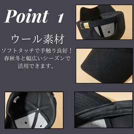 W&C Men's Cap, Large Size, Brim, Deep, Wool, Felt, Adjustable Size, Lightweight, Autumn, Winter, Solid, Simple, Unisex, Stylish, Gift, Outdoor, Casual, Cold Protection, Moisture Absorption,