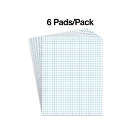Staples 412593 Graph Pads 8.5-Inch x 11-Inch Graph White 50 Sh./Pad 6 Pads/PK