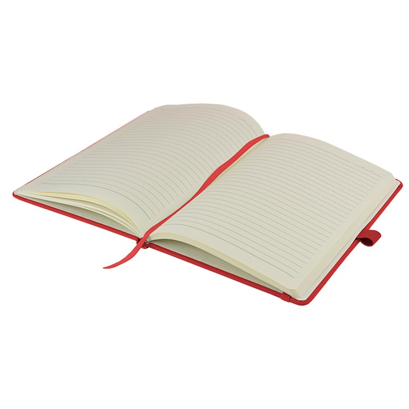 A5 Notebook Ruled Hardcover Diary Notepad Notes Diary (Red)