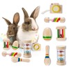 AOWPFVV 6 Pcs Wooden Bunny Toys - Safe Rabbit Toys,