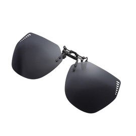Long Keeper Sunglasses Attachment Glasses Sunglasses Clip Polarised for Men Women Rimless Polygon Sunglasses Clip On for Glasses 60 mm, black