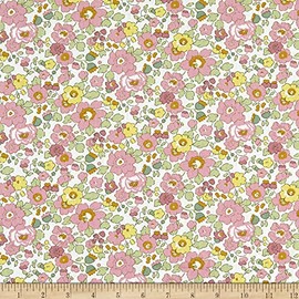 Liberty Fabrics Tana Lawn Betsy Pink Multi Fabric By The Yard