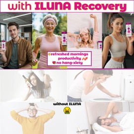 ILUNA Recovery All-Natural Hangover Relief with Milk Thistle & Premium Korean Herbs - Morning After Recovery Alcohol Aid with Cleanse, Detox & Liver Support - Max Strength Pebbles (4)