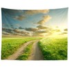 Loccor Fabric 6x4ft Sky Backdrop Summer Landscape Green Grass Road