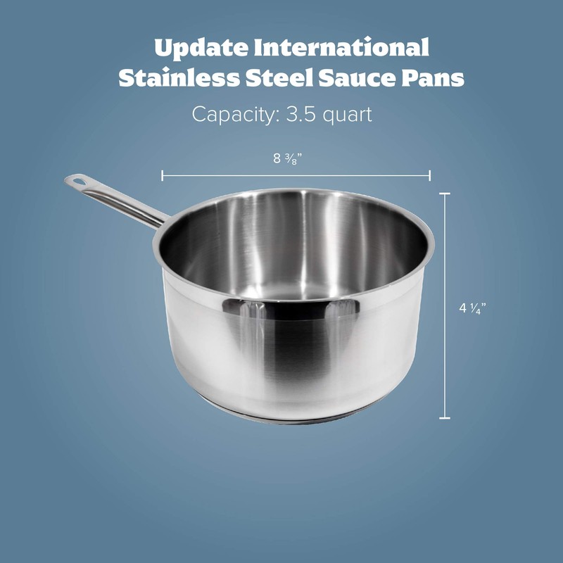 Update International 3 1/2 Qt Induction Ready Stainless Steel Sauce