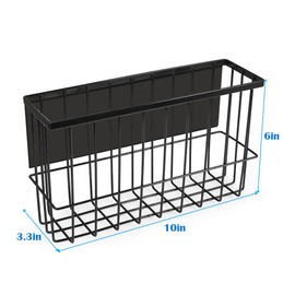 Picowe Large Dryer Ball Organizer Magnetic Storage Bin, Magnetic Basket Dryer Ball Holder for Laundry Room Organization and Storage to Hold 6 Dryer Balls, Without Balls ( Black, L )