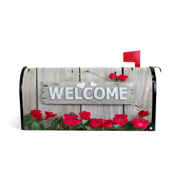 Hapuxt Welcome Mailbox Covers Magnet 21x25.5 Inch PVC Mailboxes Wraps