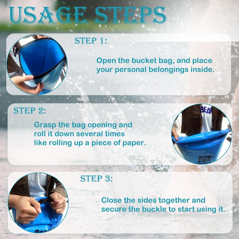 POPOYU Dry Bag, gray, WaterproofBag