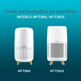 Homedics True HEPA Replacement Filter, Compatible with Homedics Air Purifier AP-T200 and AP-T2503 Dust Remover, Air Cleaner, Remove Household Odors, Activated Carbon Filters, Remove Pet Odors
