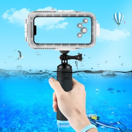 GUYOS PU868B Handle Grip Waterproof Selfie Stick with 1/4in Adapter & Wrist Strap Compatible with 12/11/10/9 Osmo Action Camera