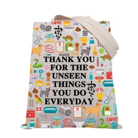 PLITI Veterinary Technician Tote Bag Veterinarian Appreciation Gift Thank You For The Unseen Things You Do Everyday Handbag (Unseen thing vet TGU)