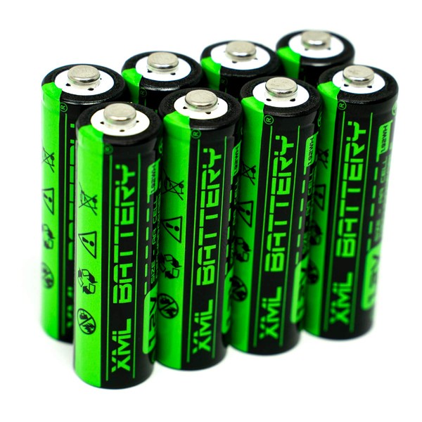 (8 Pack) XML Battery 1.2v 1600mAh Ni-MH AA Low Self-Discharge Rechargeable Battery for Solar Lights, More