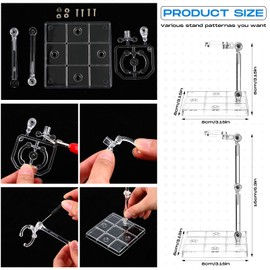 Colingmill 12 Pack Action Figure Stand Model Support Stand Clear Assembly Doll Accessories Action Figure Display Holder Base with Screwdriver Compatible with Gundam Hg/rg 1/144 (Square)