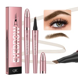 Eyebrow Pencil, 3D Microblade Eyebrow Pen,Smudge-Proof Portable Microblading Eyebrow Pencil,Eye Makeup Long-Lasting Waterproof To Create Exquisite Natural Eyebrow Hair for Women(Light Brown)