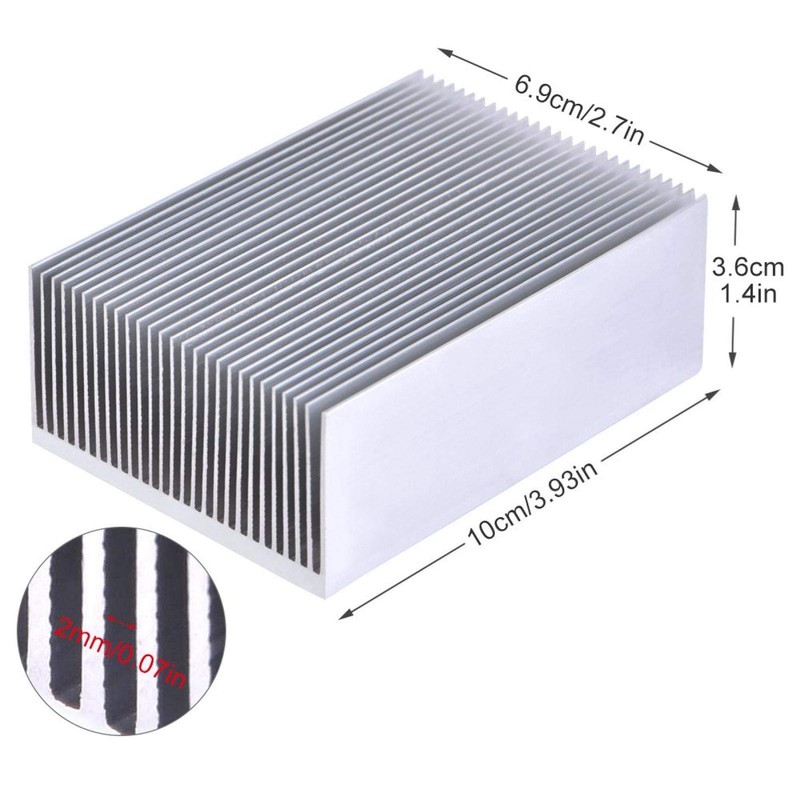 Aluminum Heatsink, 100 x 69 x 36mm/3.93 x 2.71 x