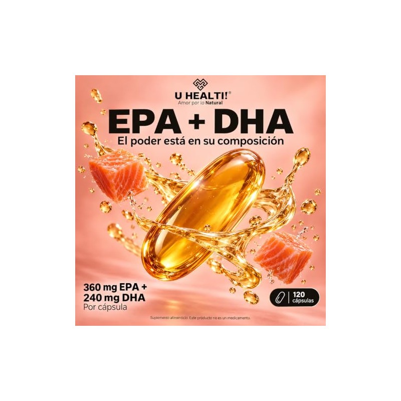 Omega 3 de Aceite de Salmón, 120 Cápsulas de 1000