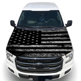 Tobethay Car Hood Flag Cover - 59x51 in Car Hood Cover Eagle Flag with 2 Adjustable Fasteners, Patriotic American Flag Bonnet Banner Universal Fit for Trucks, SUV