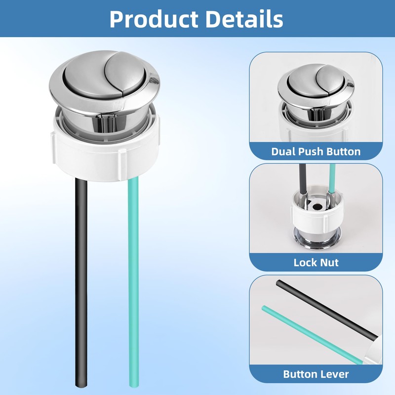 PIHIL 38mm Toilet Push Button Replacement, Dual Flushing Toilet Push