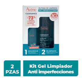 Kit Avene Cleanance Gel Piel Grasa De 400ml + Agua Micelar