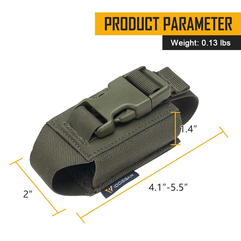 IDOGEAR Tactical Flashlight Holder Molle flashbang Pouch Magazine Pouch Multi-Purpose